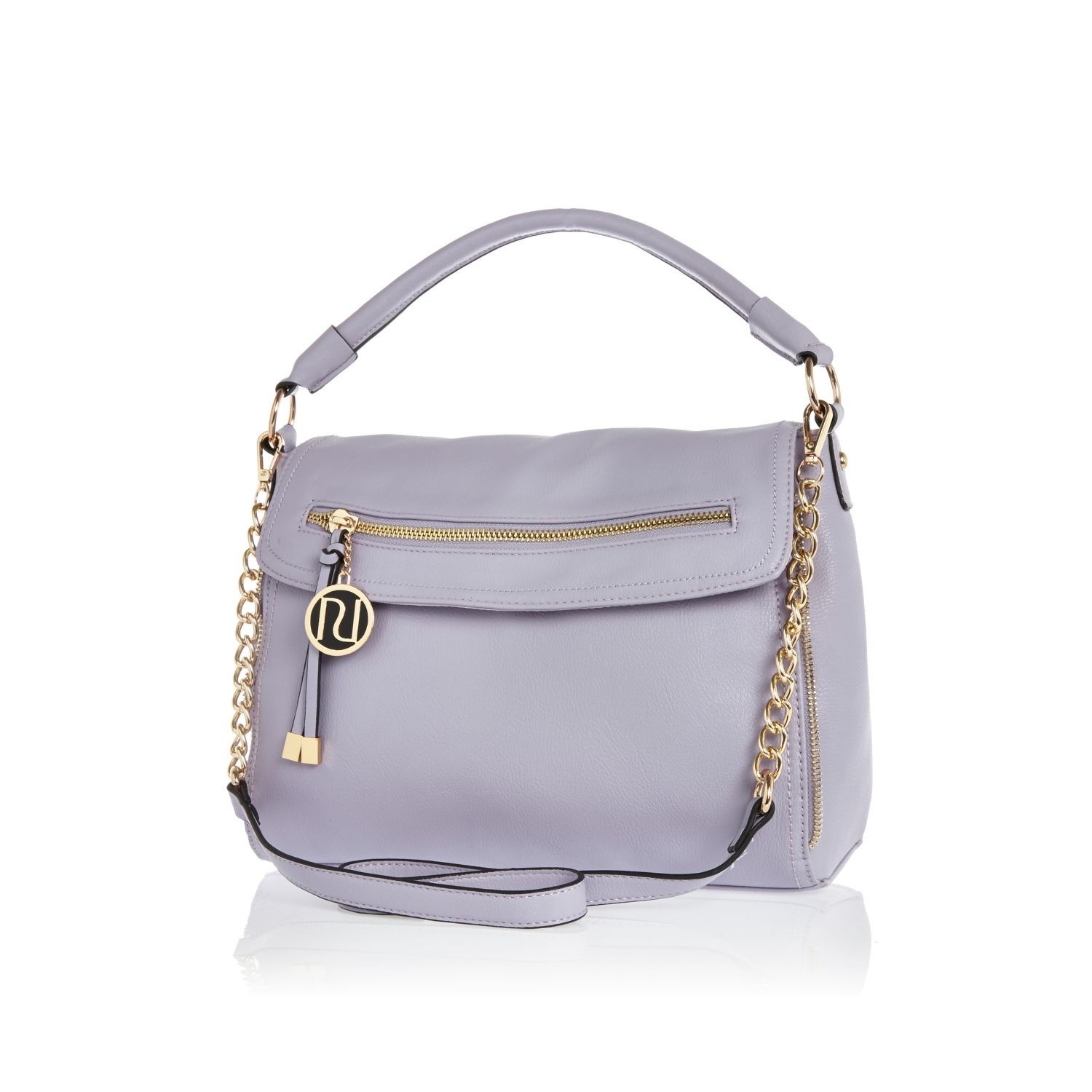 River Island Light Purple Fold Over Slouch Bag in Purple Lyst