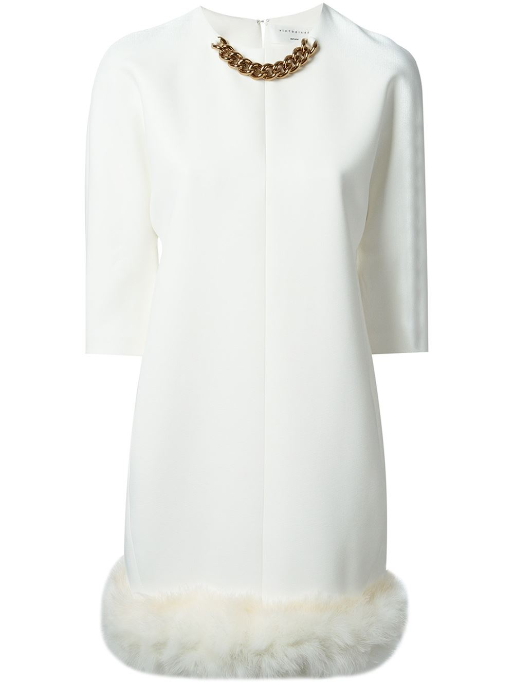 faux fur hem dress
