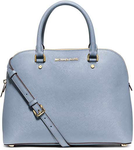 Michael Michael Kors Cindy Large Dome Satchel Bag in Blue