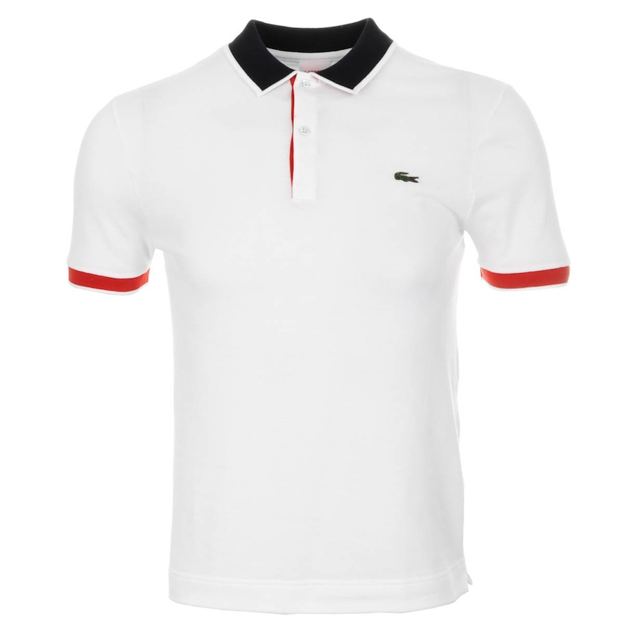 Lacoste L Ive Ultra Slim Contrast Polo T Shirt In White For Men Lyst