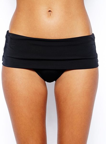 black fold down bikini bottoms