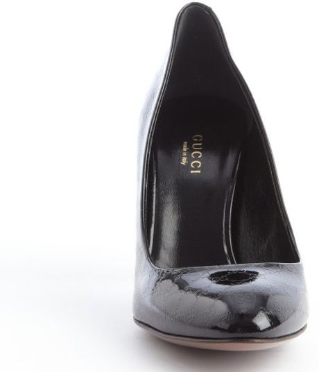 Gucci Black Ssima Patent Leather Horsebit Heel Pumps in Black - Lyst