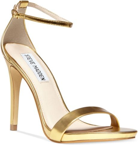 Steve Madden Stecy Two Piece Sandals in Gold | Lyst