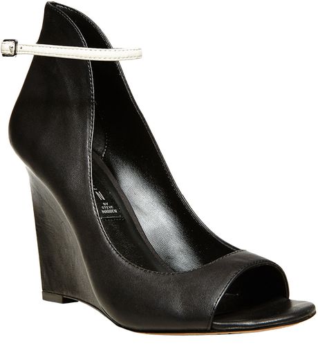 Steven By Steve Madden Cadin Leather Wedges in Black (Black Multi ...