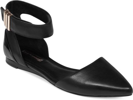 round toe black flats with ankle strap