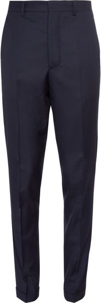 mens navy wool trousers
