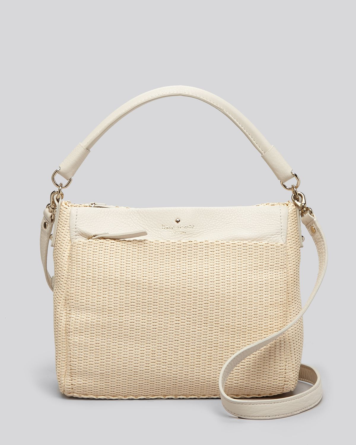 Kate Spade Crossbody Cobble Hill Straw Little Curtis in Beige (Natural
