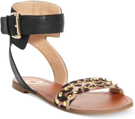 By Guess Womens Keeper Flat Sandals in Animal (Black Leopard) | Lyst