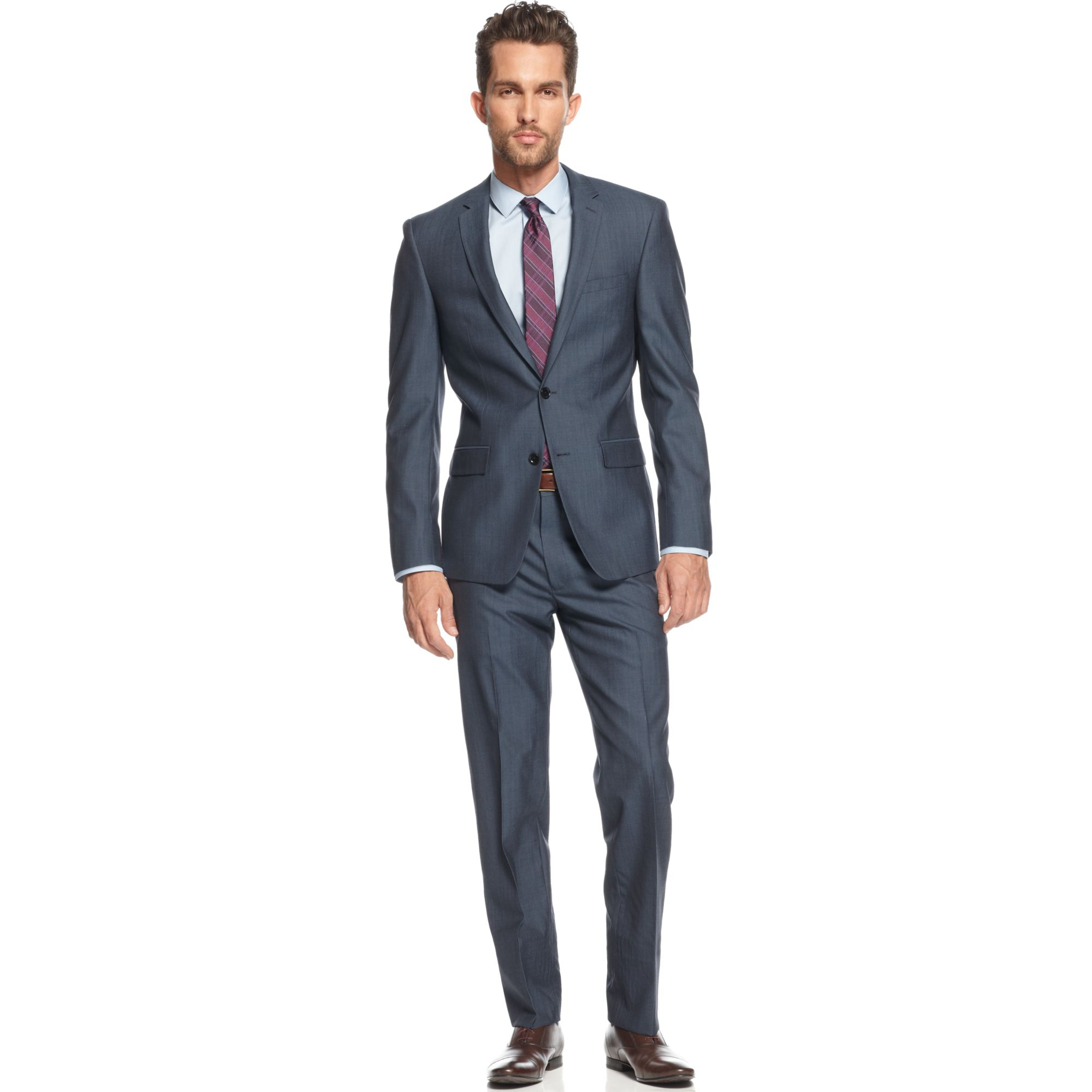 Dkny Suit Navy Solid Extra Slim Fit In Blue For Men (navy) 