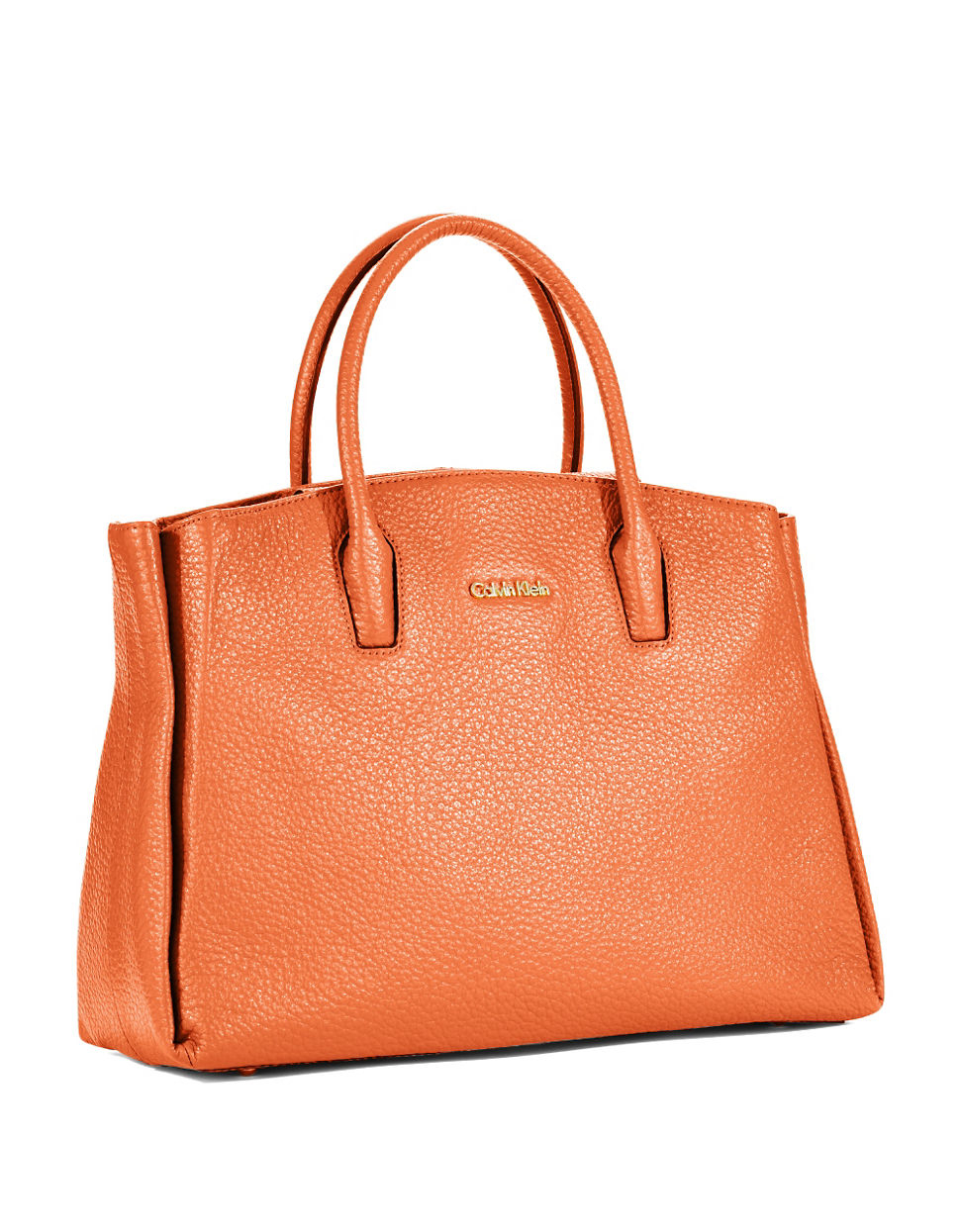 Calvin Klein Vachetta Leather Handbag in Orange | Lyst