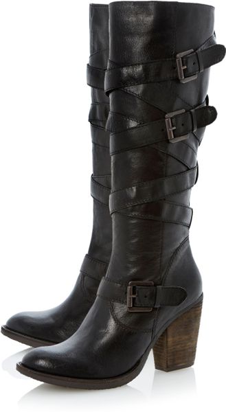 Steve Madden Renegaid Wrap Around Strap Heeled Knee High Boots in ...