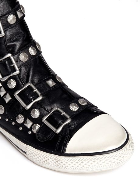 black trainers with studs