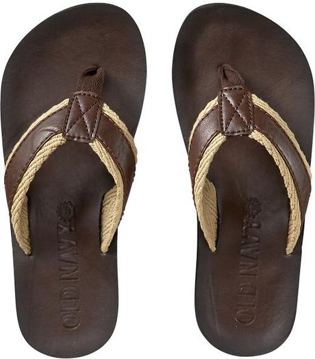 Old Navy Fauxleather Sandals in Brown for Men (Dark Brown) | Lyst