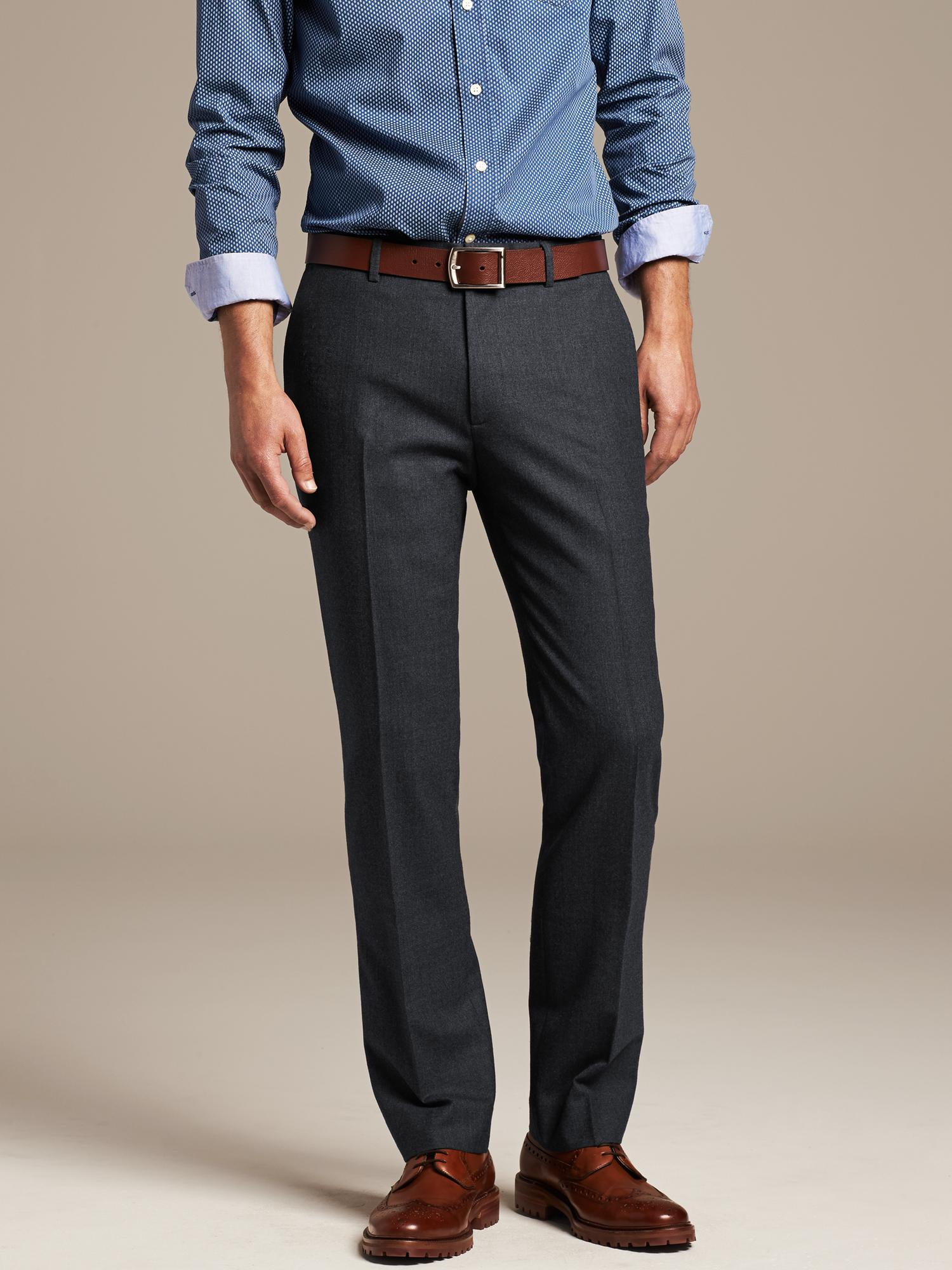 Banana Republic Tailored Slim-Fit Flannel Dress Pant in Blue for Men