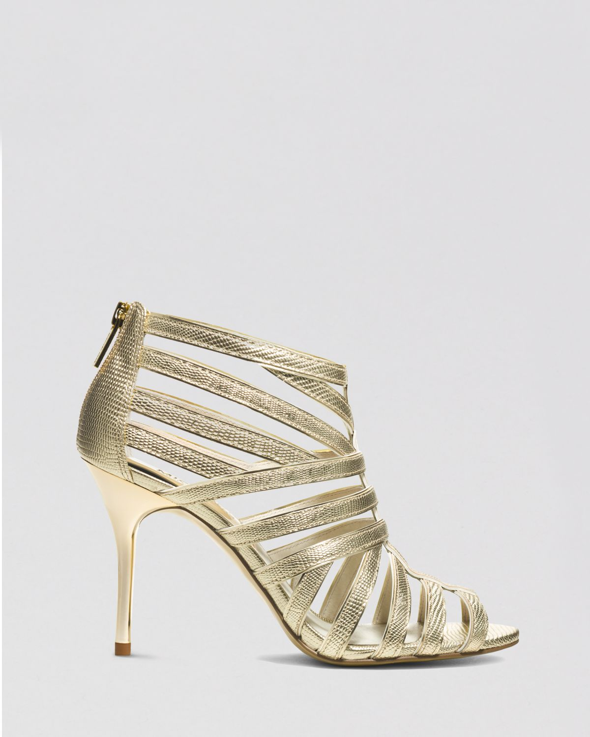 Michael Michael Kors Open Toe Sandals - Tatianna High Heel in Gold (Pale Gold) | Lyst