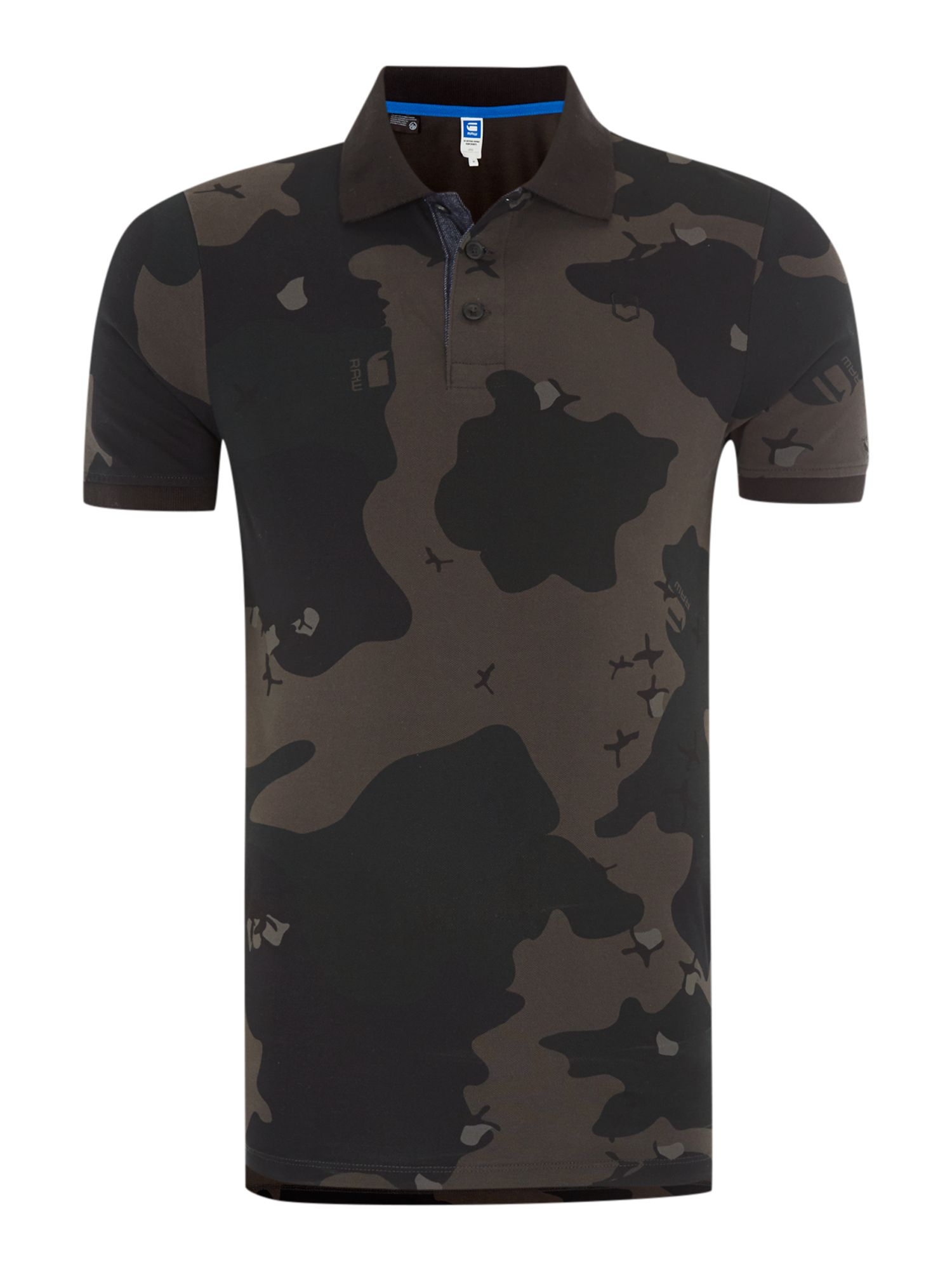 Gstar Raw Camo Print Polo Shirt in Multicolor for Men (Black) Lyst