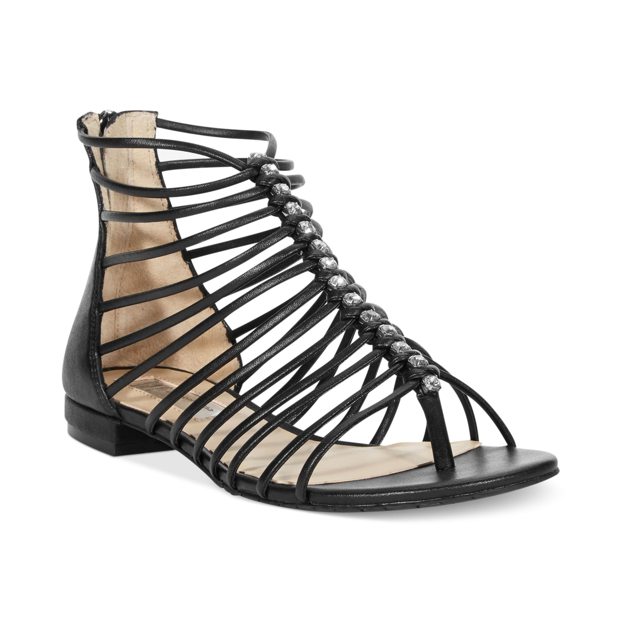 Inc International Concepts Womens Avah Flat Gladiator Sandals in Black