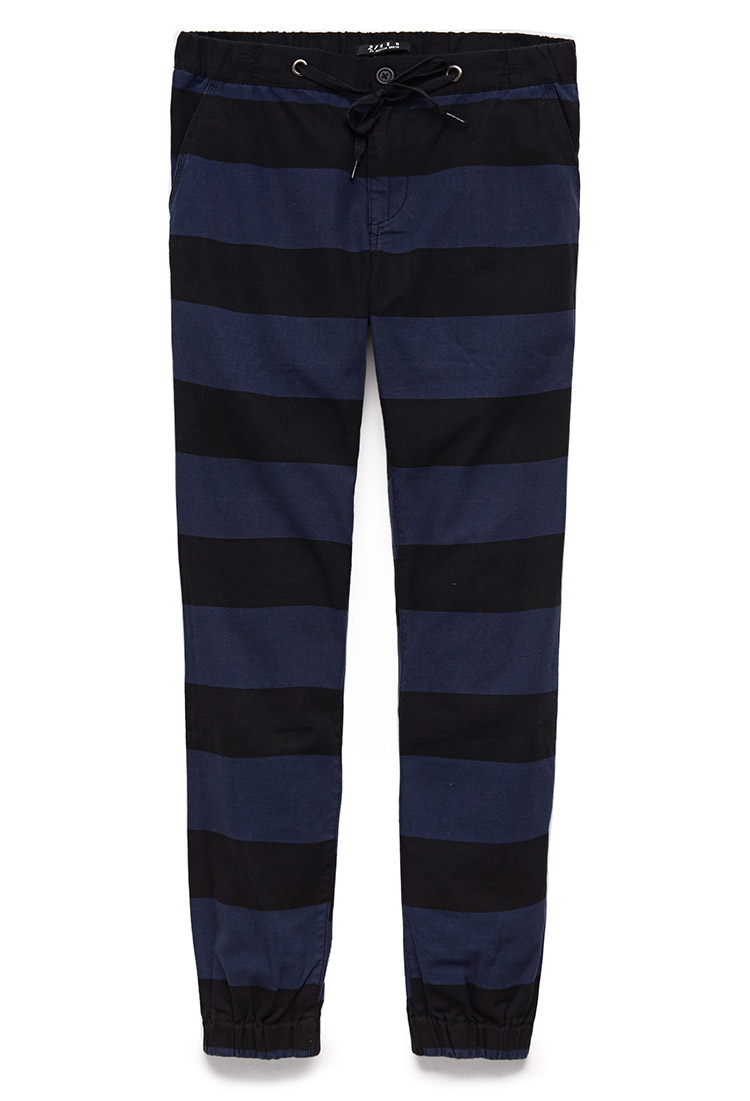 blue striped joggers