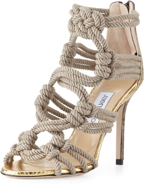 ... Snake Rope Sandal Blackgoldnatural in Gray (BlackGoldNatural) | Lyst