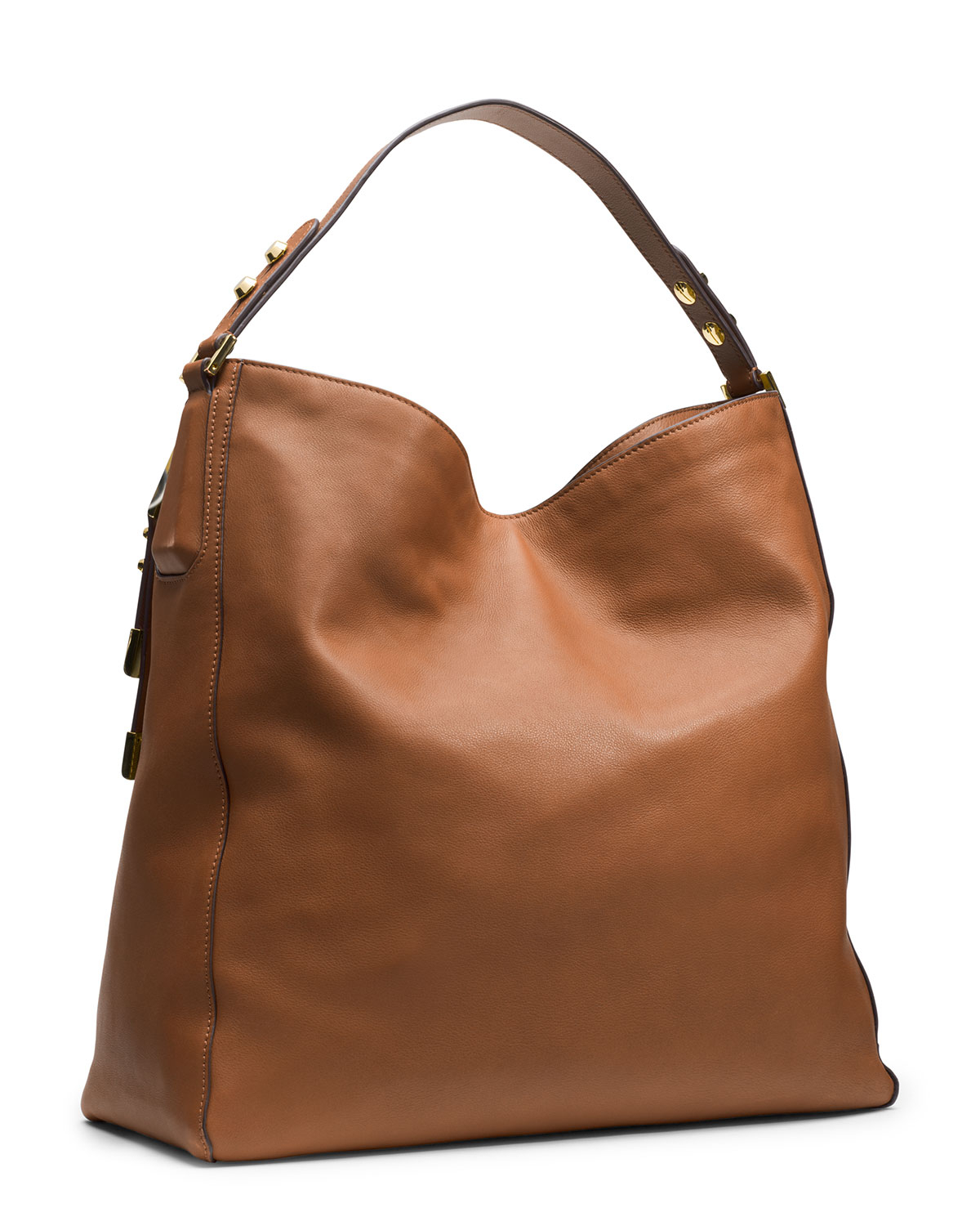Michael Kors Large Miranda Zipper Shoulder Bag in Brown (LUGGAGE) | Lyst