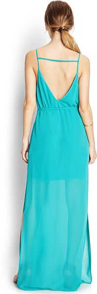 Forever 21 Sunny Days Maxi Dress in Blue (Aqua)