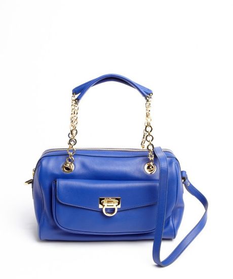 ... Sapphire Blue Leather Chainlink Strap Shoulder Bag in Blue (sapphire ... Sapphire Blue Leather Chainlink Strap Shoulder Bag in Blue (sapphire
