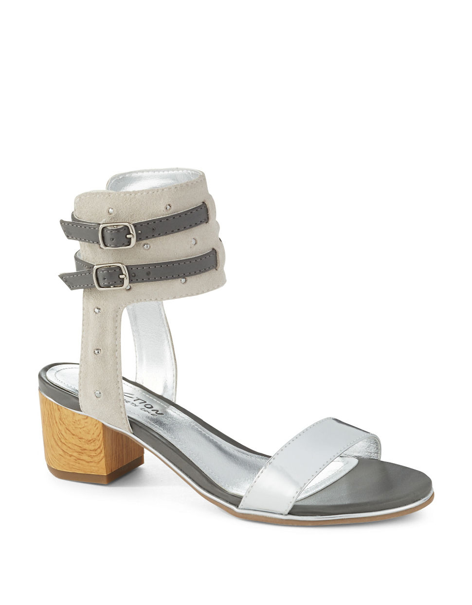 Kenneth Cole Reaction Slawter Sandals In Silver | Lyst