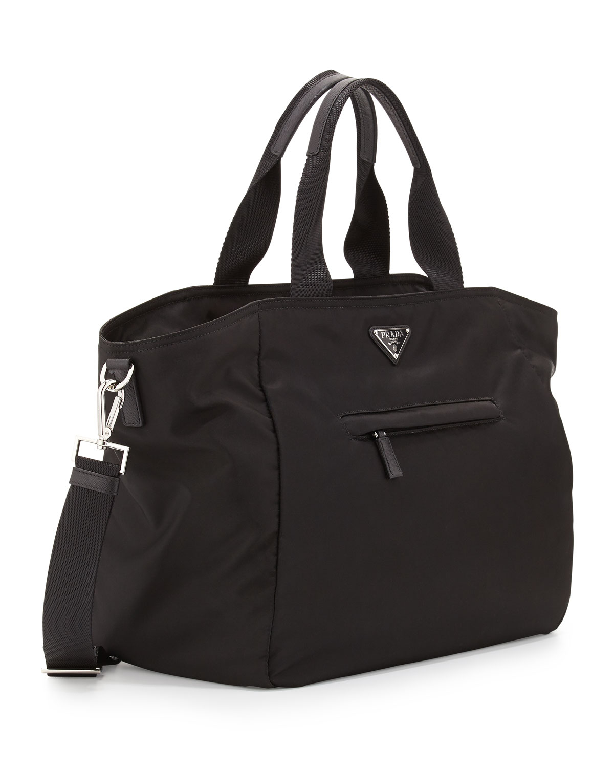 black prada nylon tote bag
