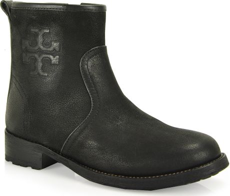 tory burch leigh lug sole bootie black