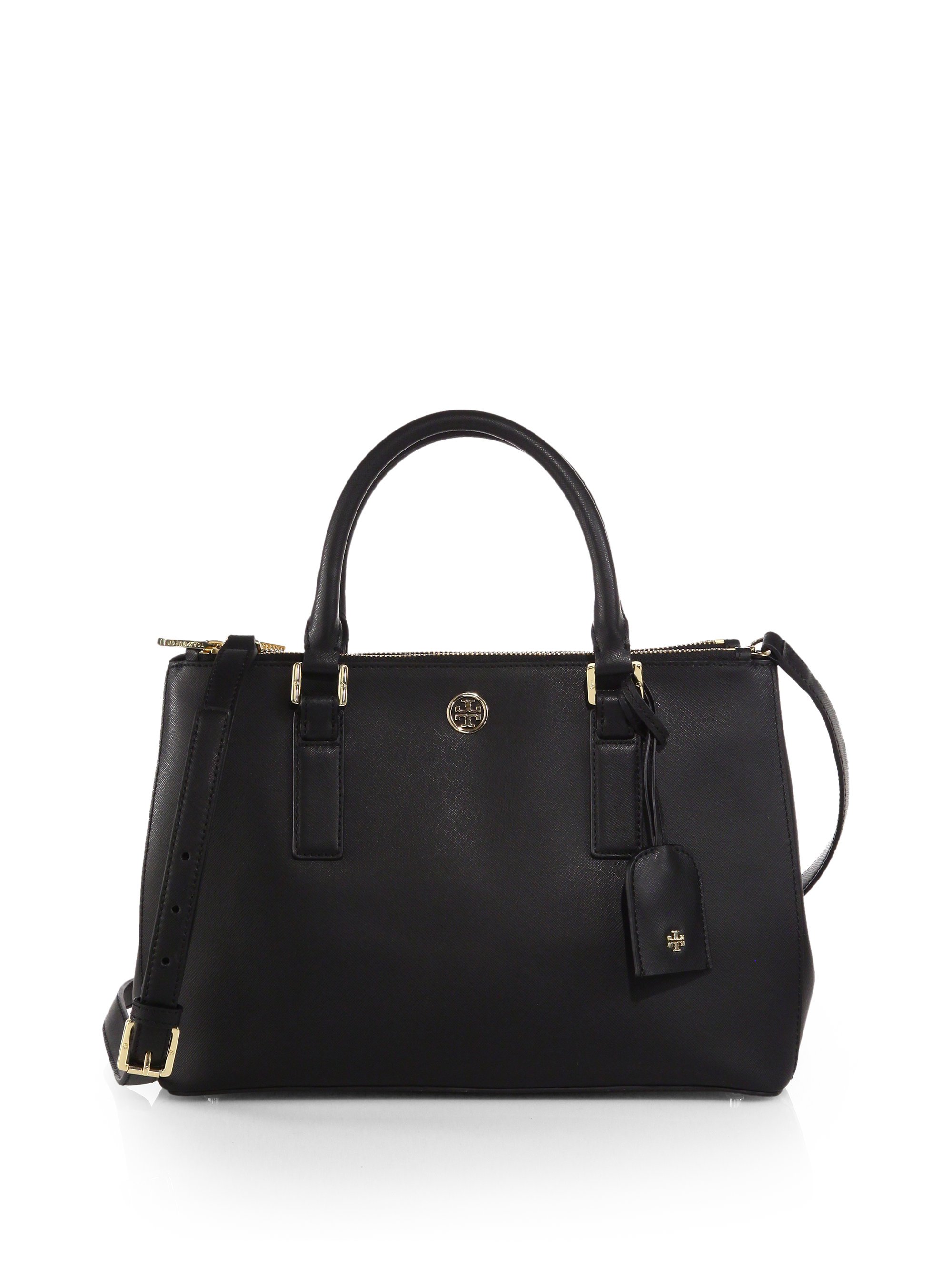 tory burch robinson small double zip leather tote