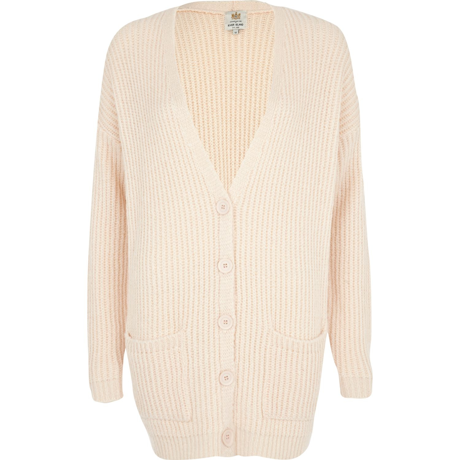 River Island Cream Longline Chunky Cardigan in Beige (cream) Lyst