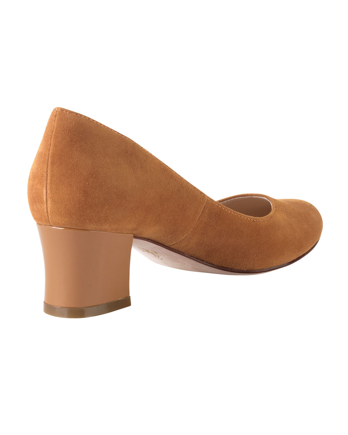 Cole Haan Chelsea Low Flared Heel Pump Camel in Beige (5) Lyst