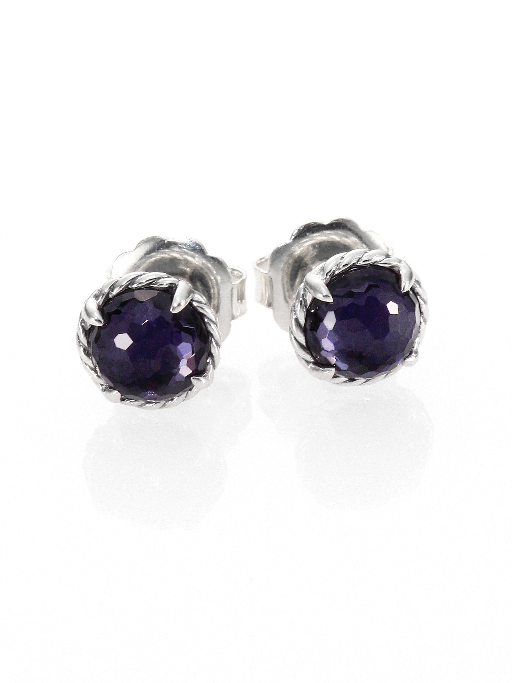 David Yurman Black Orchid Sterling Silver Stud Earrings in Purple Lyst