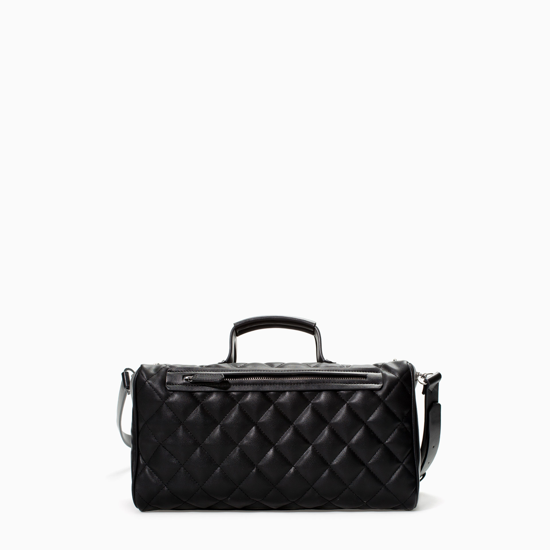 Zara Quilted Bowling Bag in Black