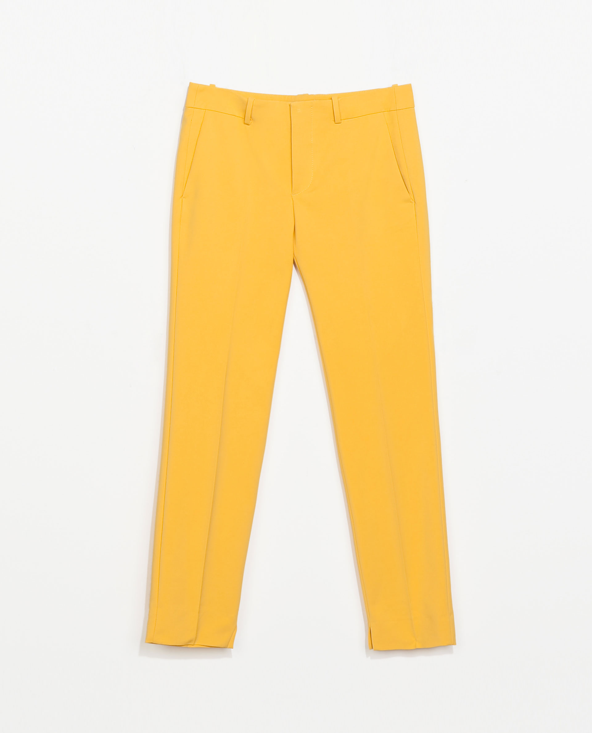Zara Cotton Trousers in Yellow (Light yellow) | Lyst