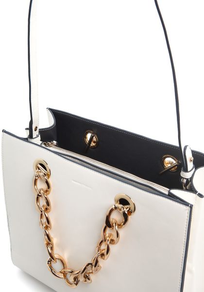 mango chain tote bag in white lyst mango chain tote bag in white lyst