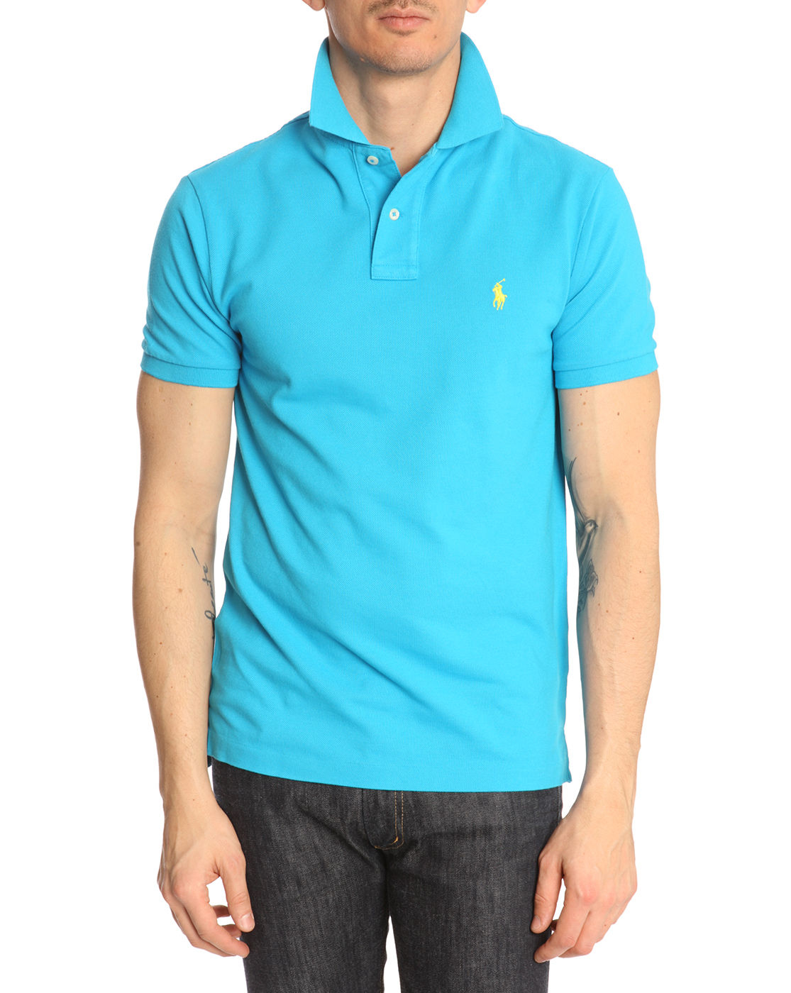 Polo Ralph Lauren Turquoise Slimfit Polo Shirt in Blue for Men
