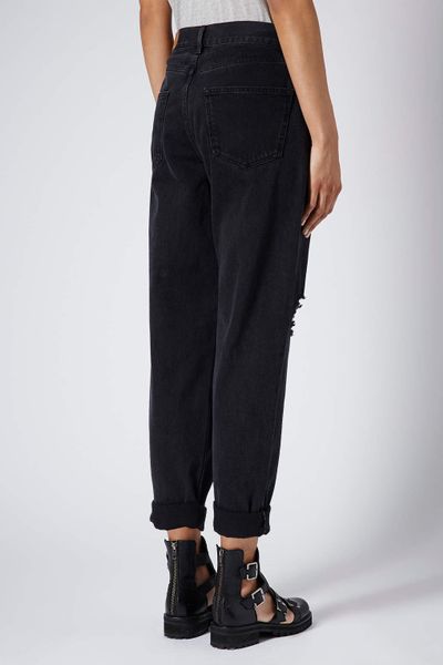 Topshop Ripped Baggy Jeans By Boutique in Black | Lyst