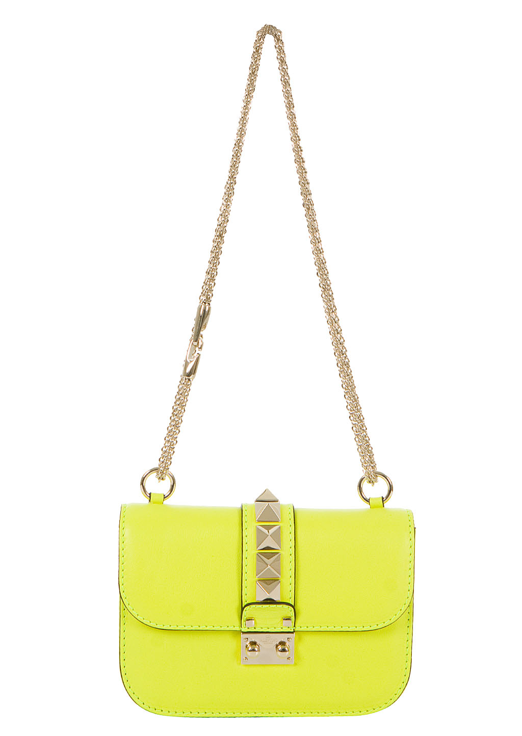 Valentino Yellow Neon Leather Shoulder Bag in Yellow | Lyst