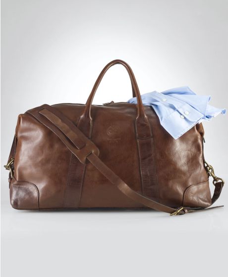 Polo Ralph Lauren Core Leather Duffle Bag in Brown for Men | Lyst