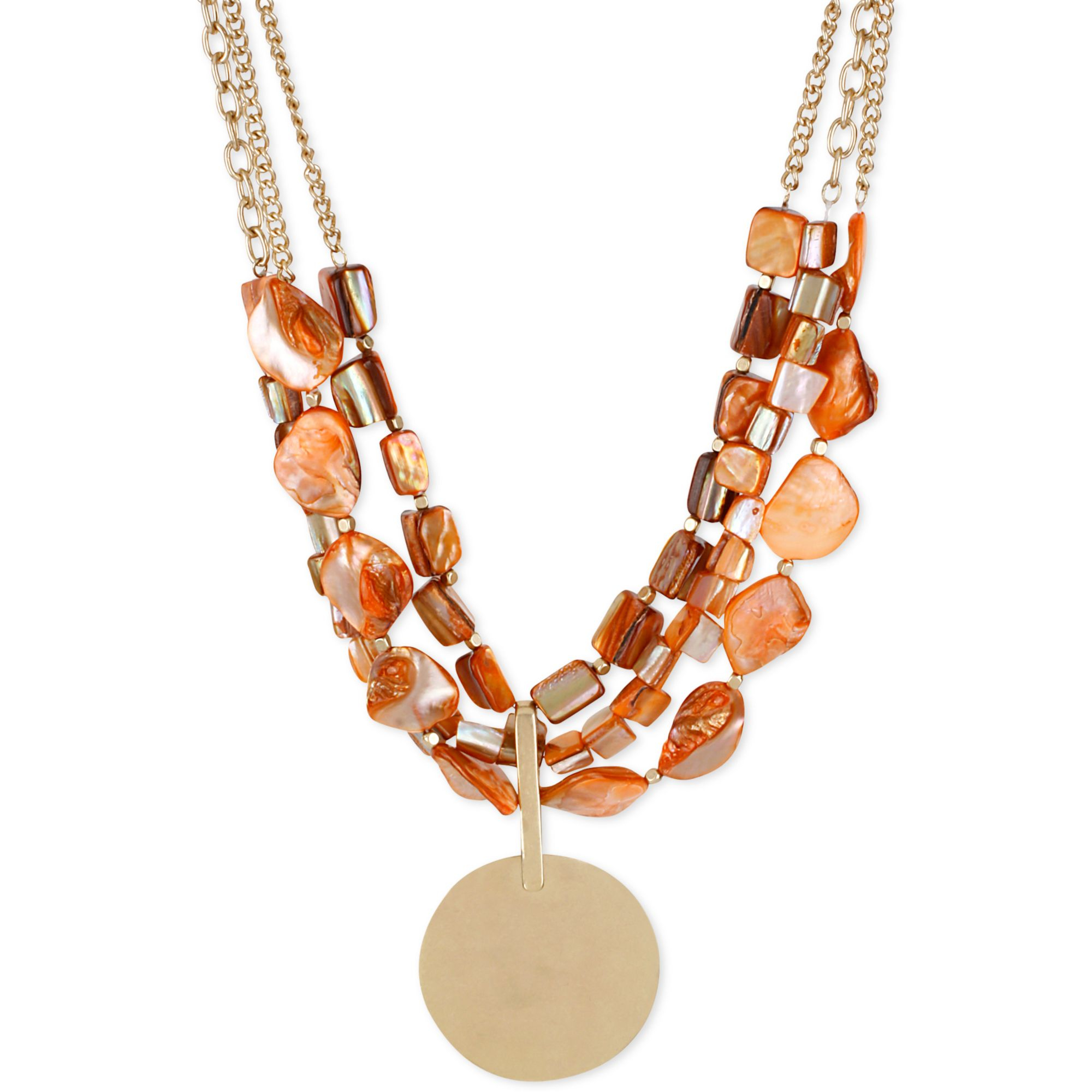 Cole New York Goldtone Orange Shell and Disc