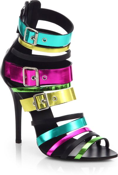 Giuseppe Zanotti Multicolored Metallic Leather Sandals In Multicolor Multi Lyst 