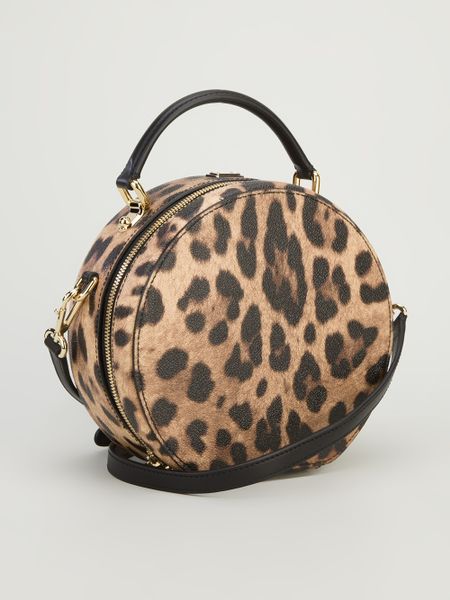 Dolce Gabbana Leopard Print Shoulder Bag In Brown Nude Neutrals