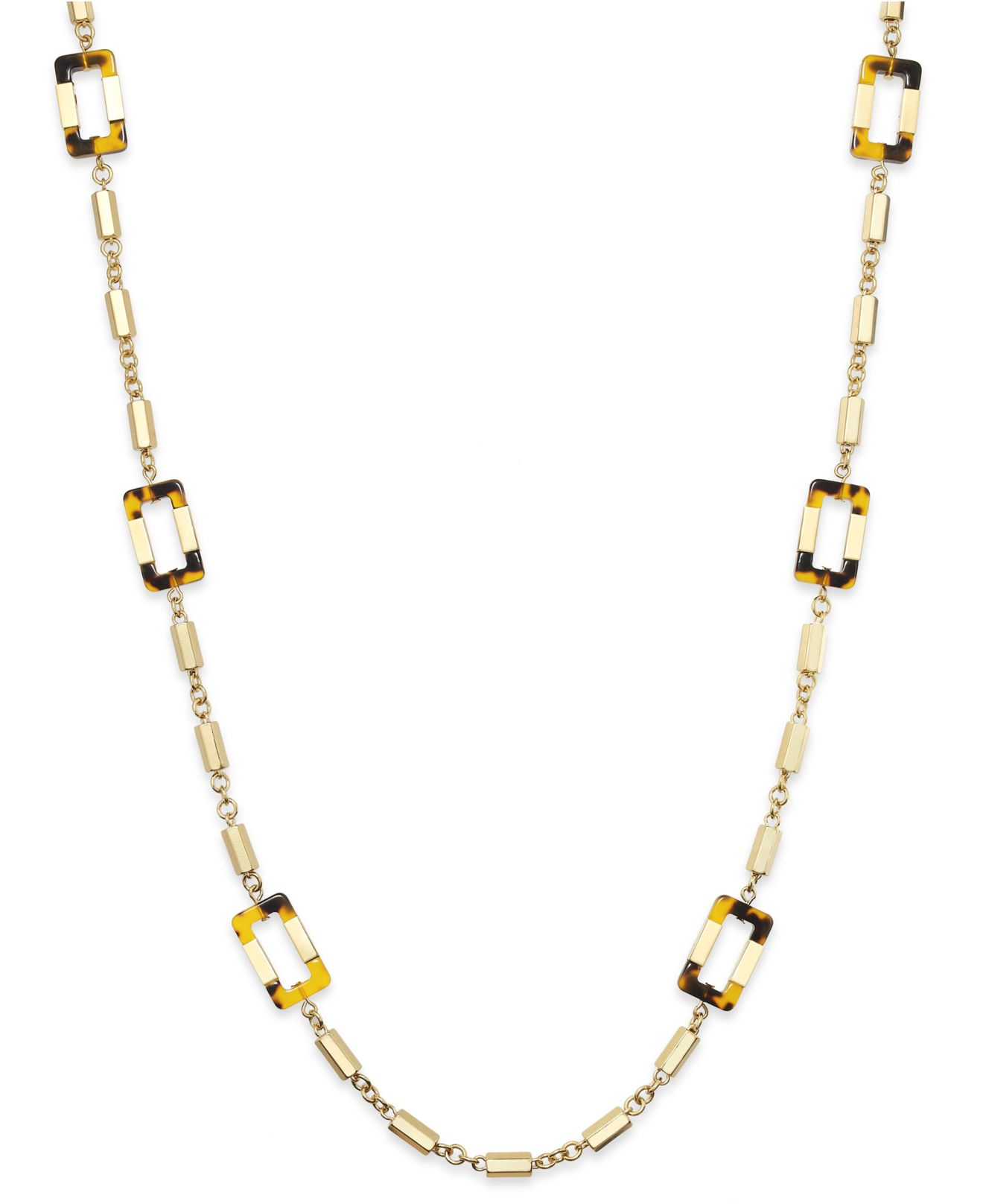 Lauren By Ralph Lauren GoldTone Tortoise Station Chain Long Necklace