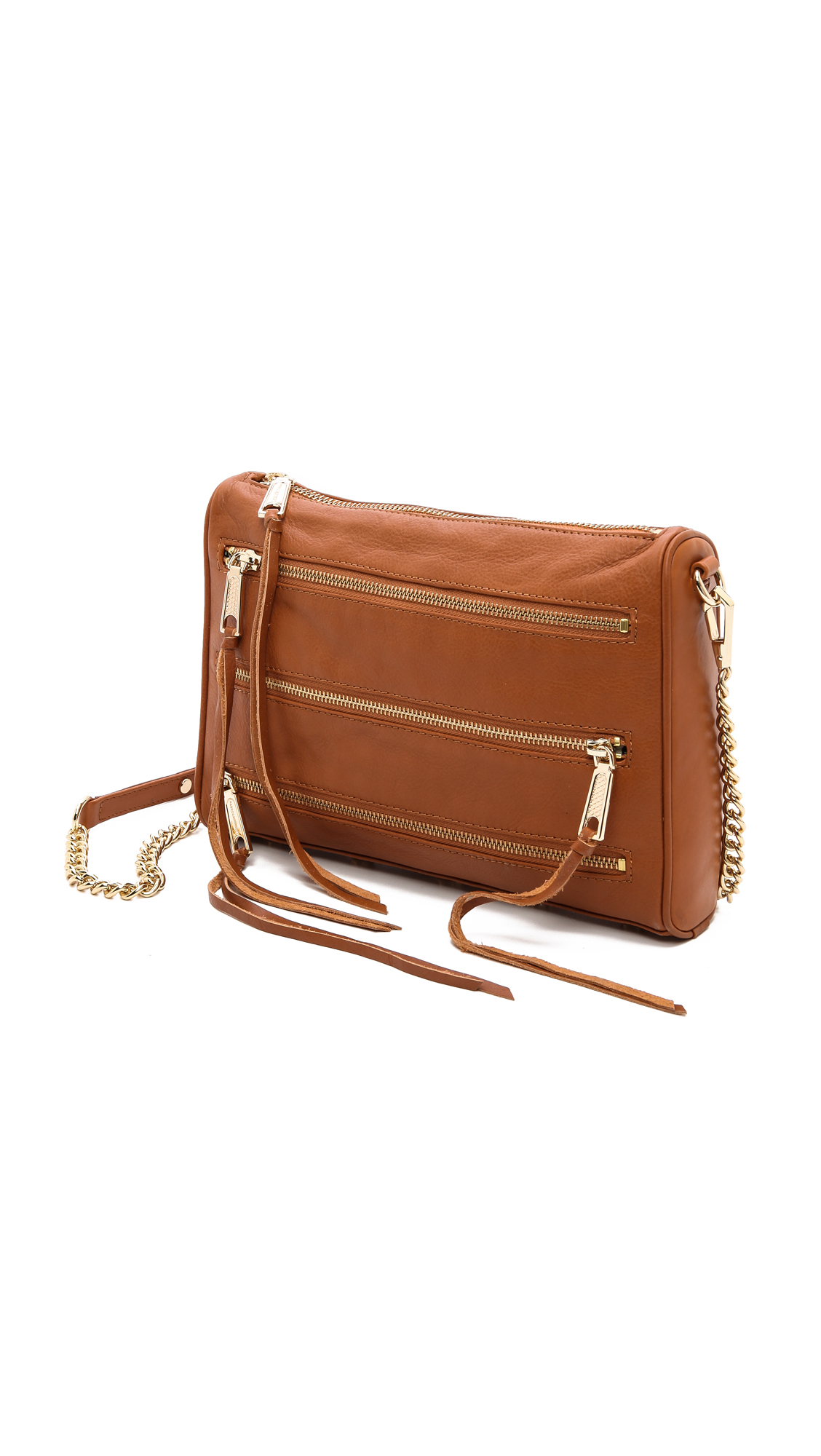 Rebecca Minkoff 5 Zip Cross Body Bag in Brown (Almond)