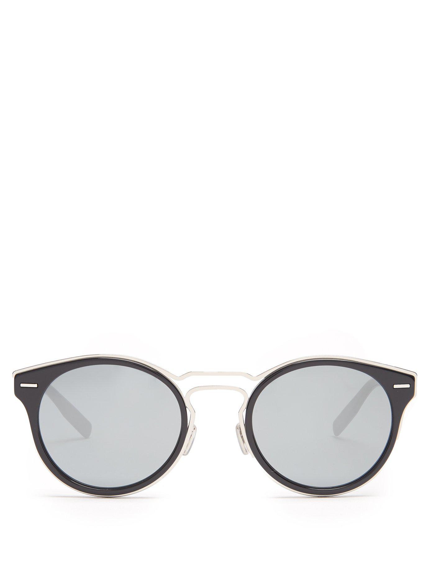 men"s black dior0209s mirrored sunglasses