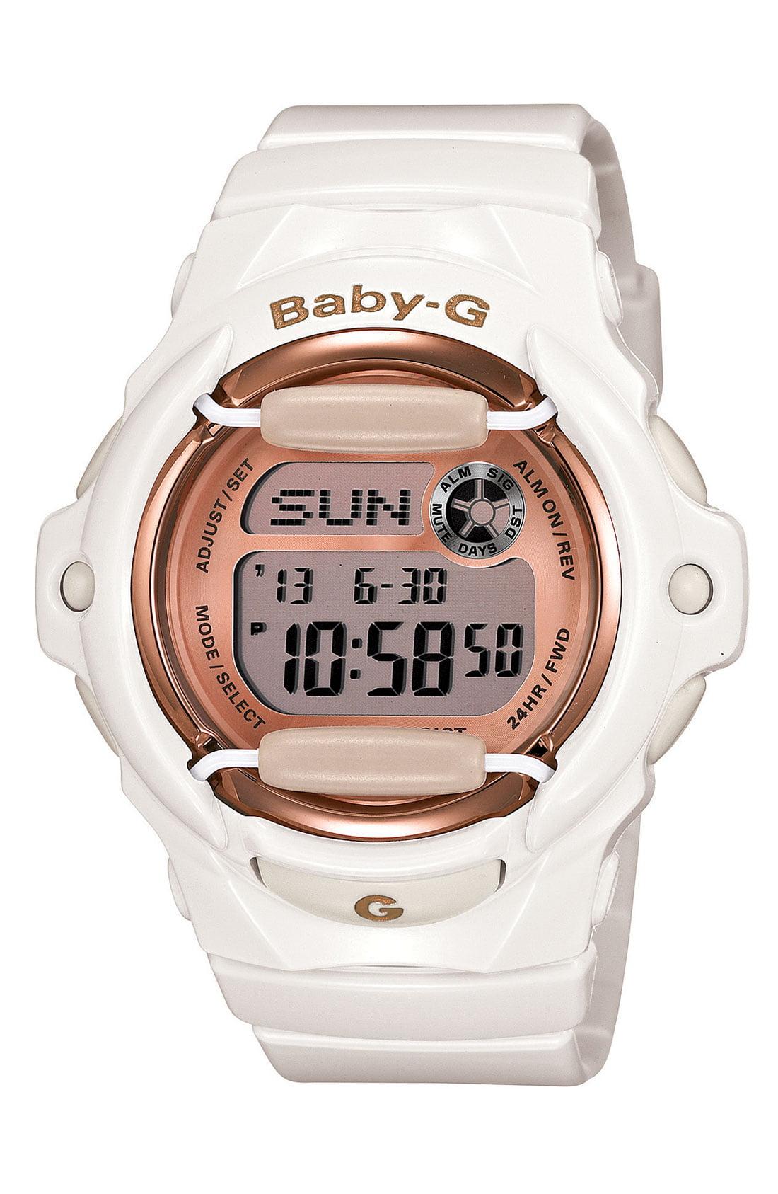 G Shock Baby G Pink Dial Digital Watch In White Lyst