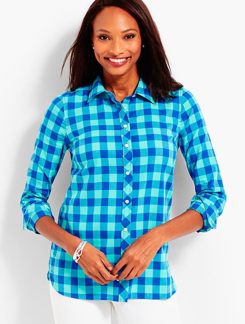 Lyst Talbots The Classic Cotton Shirt Buffalo Check In Blue