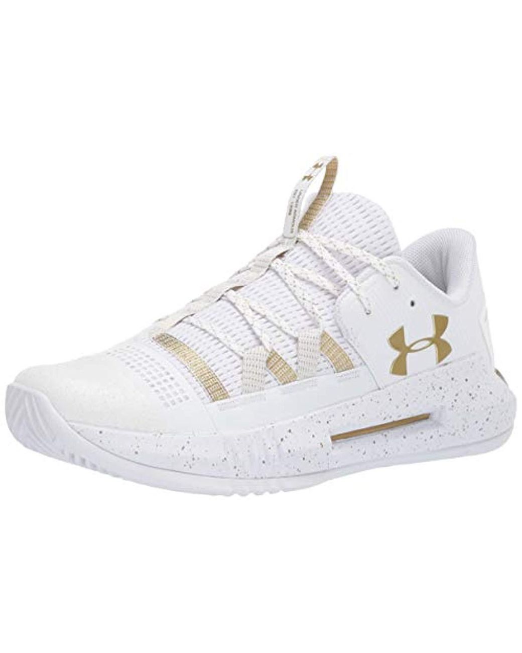 Under Armour Ua Block City 2.0 Volleyball Shoe, White (100)/metallic Gold, 12.5 M Us in Metallic