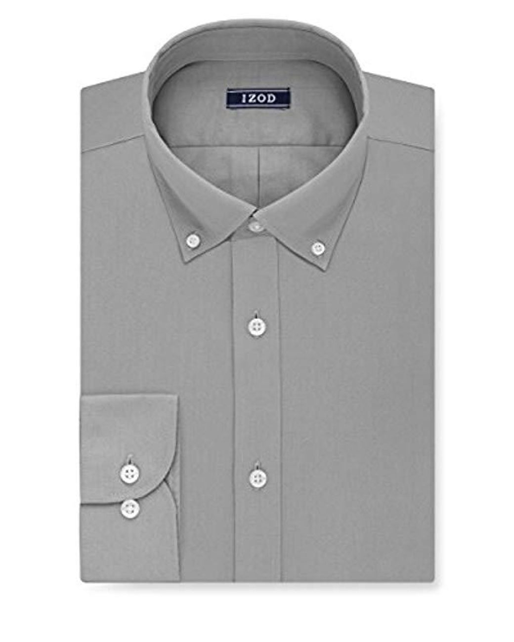 Lyst - Izod Slim Fit Solid Button Down Collar Dress Shirt in Gray for Men